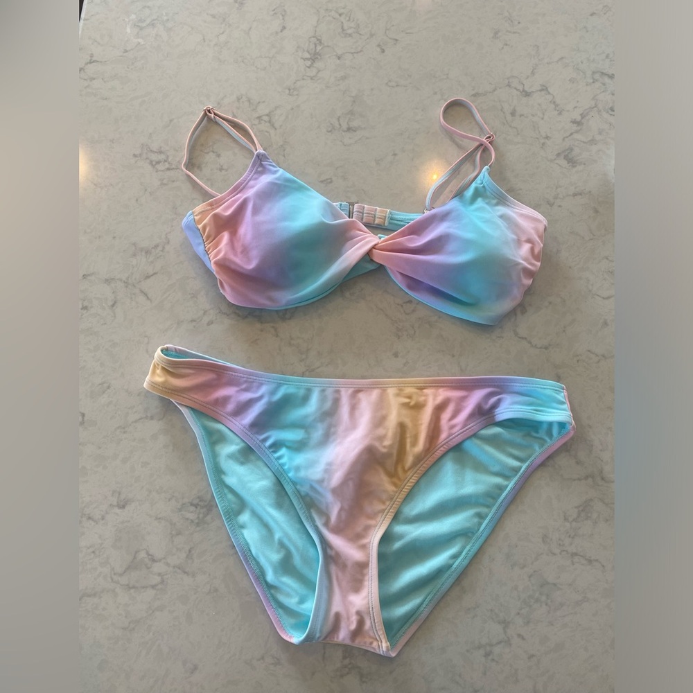 NWOT Pastel Tie-Dye Bikini Set